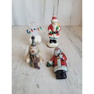 Unique snowman Santa Claus variety ice cube ornament Xmas set stocking